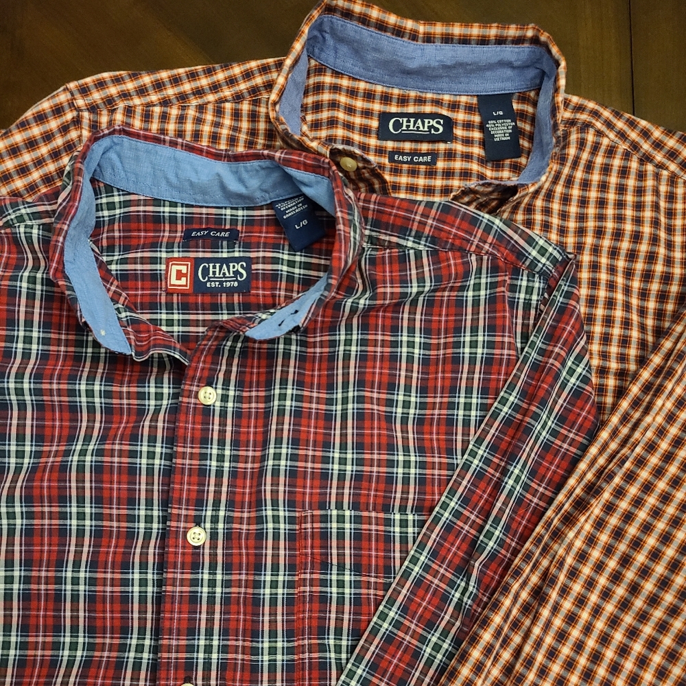 Lot of 2 CHAPS long sleeve button- downs
